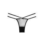 Allure Naughty Vanilla majtki z paskami i wycięciem, transparentne beżowe S/M