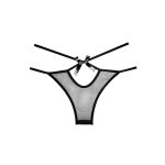 Allure Naughty Vanilla majtki z paskami i wycięciem, transparentne beżowe S/M