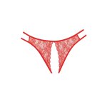 Allure Sweet Honey koronkowe majtki z ozdobnym wycięciem i paskami, czarne