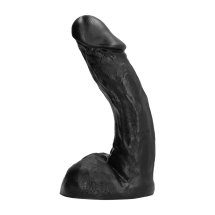 All Black Model 23 cm – Czarny anatomiczny gadżet z rowkowaną, profilowaną powierzchnią