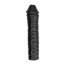 All Black Model AB56 – Duża anatomiczna forma z teksturą, 38 cm, czarna, żyłkowana powierzchnia