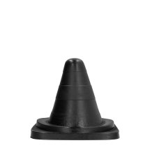 All Black AB66 korek analny 19 cm – Anatomiczny model z wyraźnymi rowkami, czarny