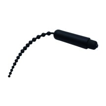 XR Brands Vibrating Sound Beaded Insert czarny silikonowy 24 cm, profilowane koraliki
