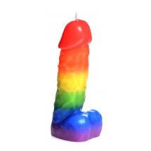 XR Brands Rainbow świeca dekoracyjna w kształcie tęczy, bezzapachowa, kolorowa parafina