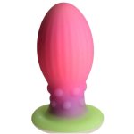 XR Brands Creature Cocks silikonowe jajko XL świecące w ciemności, żebrowane, multikolor