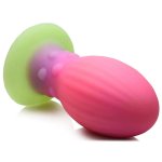 XR Brands Creature Cocks silikonowe jajko XL świecące w ciemności, żebrowane, multikolor