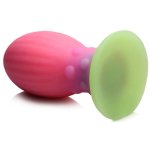 XR Brands Creature Cocks silikonowe jajko XL świecące w ciemności, żebrowane, multikolor