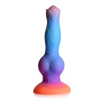XR Brands Creature Cocks silikonowy model świecący w ciemności, wielokolorowy z brokatem