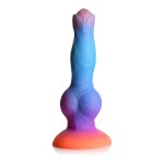 XR Brands Creature Cocks silikonowy model świecący w ciemności, wielokolorowy z brokatem