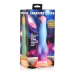 XR Brands Creature Cocks silikonowy model świecący w ciemności, wielokolorowy z brokatem