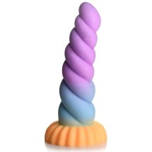 XR Brands Fantasy Dildo Unicorn silikonowy model spiralny, wielokolorowy, motyw jednorożca