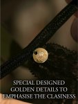 Le Desir Ami Plus Size stringi sznurowane, elastyczne, czarne
