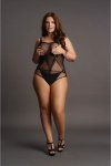 Le Desir Body Plus Size z maskującymi bokami i siateczką XXL-5XL czarne