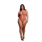 Le Desir Body Queen Size czarny, głęboki dekolt V, siateczka XL-4XL