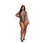 Le Desir Body Queen Size z głębokim dekoltem V, elastyczne XL-4XL czarny