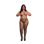 Le Desir Queen Size rajstopy kabaretka czarne, zintegrowane paski do pończoch XL-4XL