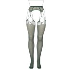 Le Desir Queen Size rajstopy kabaretka czarne, zintegrowane paski do pończoch XL-4XL