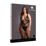 Le Desir Bodystocking Plus Size XL-4XL model z liniami modelującymi, otwarty krok