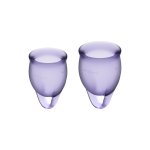 Satisfyer Feel Confident – zestaw 2 kubeczków menstruacyjnych 15 ml + 20 ml, silikon medyczny
