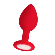 Ouch! Silikonowy korek z ozdobnym kryształem – ergonomiczny, uniwersalny rozmiar, czarny