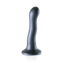 Ouch! Curvy G-Spot Silikonowy Model Ultra Miękki 17 cm, Metaliczny, Przyssawka