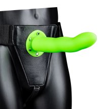 Ouch! Hollow Strap-On Świecący w Ciemności 20 cm, Regulowany Pasek, PVC