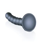 Ouch! Silikonowy Aplikator Intymny z Koralikami 13 cm, Przyssawka, Metaliczny