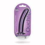 Ouch! Smooth Silicone Model 17 cm z Przyssawką, Metaliczny, Silikon Medyczny