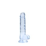 RealRock Crystal Clear model z anatomicznymi kulkami, 19 cm, przyssawka, przezroczysty