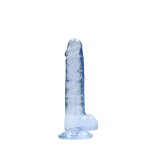 RealRock Crystal Clear model z anatomicznymi kulkami, 19 cm, przyssawka, przezroczysty
