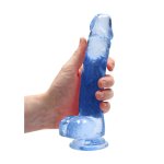 RealRock Crystal Clear model z przyssawką 21 cm, anatomiczna podstawa, przezroczysty