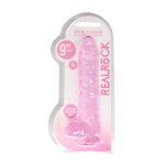 RealRock Crystal Clear model z anatomicznymi kulkami 25 cm, przyssawka, przezroczysty