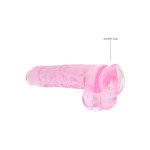 RealRock Crystal Clear model z anatomicznymi kulkami 25 cm, przyssawka, przezroczysty