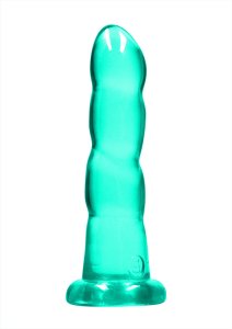 RealRock Crystal Clear Karbowane 17 cm – model intymny z przyssawką, nieporowaty