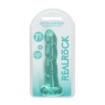 RealRock Crystal Clear Karbowane 17 cm – model intymny z przyssawką, nieporowaty