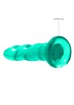 RealRock Crystal Clear Karbowane 17 cm – model intymny z przyssawką, nieporowaty