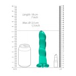 RealRock Crystal Clear Karbowane 17 cm – model intymny z przyssawką, nieporowaty