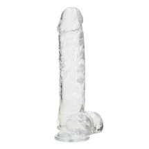RealRock Crystal Clear model z anatomicznymi detalami 25,4 cm – przezroczysty, solidna przyssawka