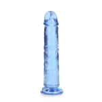 RealRock Crystal Clear model z przyssawką 18 cm – przezroczysta maszyna intymna, TPE