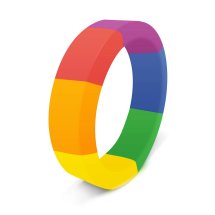 Boneyard Brawn Pride Ring silikonowy pierścień komfortowy, tęczowy, elastyczny 44,5 mm