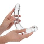 RealRock Crystal Clear – innowacyjny podwójny model intymny 34 cm, transparentny
