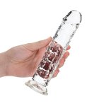 RealRock Crystal Clear model 20 cm z mocną przyssawką – przezroczysty, elastyczny TPE