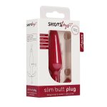 Shots Toys Korek anatomiczny cienki silikonowy czarny – smukły model z podstawą