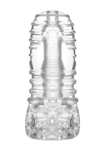 SONO No.68 czarna maszyna intymna TPE, 15 cm, wypustki wewnętrzne