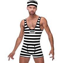 Male Power Prisoner Singlet – kostium więzienny z czapką, elastyczny, uniwersalny