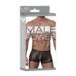 Male Power Black Cobra mini szorty S – elastyczne, wzór skóry węża, czarne