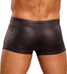 Male Power Black Cobra mini szorty S – elastyczne, wzór skóry węża, czarne