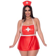 Magic Silk Dress Up Sukienka plus size – czerwona, opaska, wszyte majtki