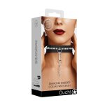 Ouch! Diamond Collection – obroża z diamentowymi zdobieniami i smyczą, regulowana