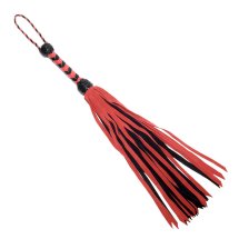 Prowler RED Flogger Black Red – skórzany model z plecioną rączką 84 cm, czarno-czerwony